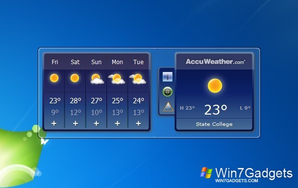 s for time and weather gadget windows 7